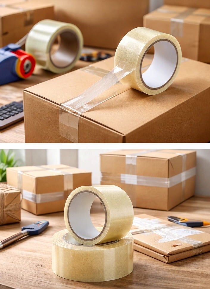 HarabiMed Clear Packing Tape 80 Yards (3 Roll) – Strong Adhesive Sealing Tape for Boxes, Moving & Shipping – Transparent Heavy Duty - Image 4